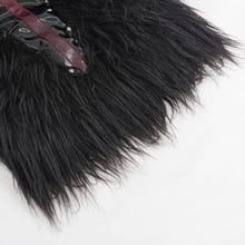 Load image into Gallery viewer, AS191 Punk black coffin fur women leg warmers with loops
