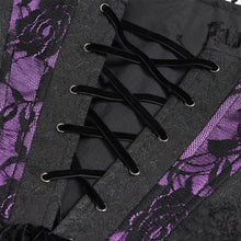 Load image into Gallery viewer, SKT256 Gothic Jacquard and Purple Satin Patchwork Slip Dress
