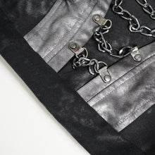 Load image into Gallery viewer, AS271 Punk-Style Woven Crossbody Bag featuring Gold-Stamped Twill and Faux Leather
