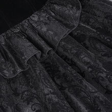 Load image into Gallery viewer, CT243 Reflective lace mesh stand collar gothic velvet women black jacket
