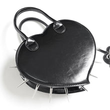 Load image into Gallery viewer, AS31501 Punk-style glossy bag with heart and bow details

