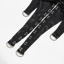 Load image into Gallery viewer, SHT150 Serpentine-Print Woven Halter-Neck Off-Shoulder Punk Shirt
