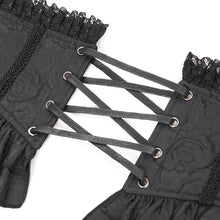 Load image into Gallery viewer, AS20901 black women Gothic rose zipper jacquard corset
