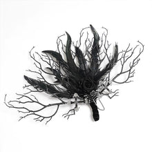 Load image into Gallery viewer, EAS042 A fan with feather-decorated branches
