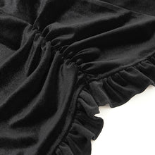 Load image into Gallery viewer, SHT14101 Black Women Glossy Velvet Swallowtail Shirts

