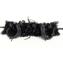 Load image into Gallery viewer, AS190 Black devil horn women cosplay hairpin headband
