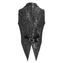 Load image into Gallery viewer, WT098 Two-tone jacquard Gothic swallowtail short vest
