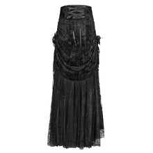 Load image into Gallery viewer, ESKT05001 High Waist Rose Embossed Velvet Tasseled Skirt
