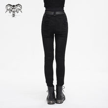 Load image into Gallery viewer, PT221 adjustable buckle waistband ripped women&#39;s pants
