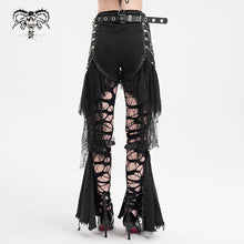 Load image into Gallery viewer, PT254 Stretchy Twill Chain Spider Web Punk Pants
