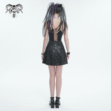Load image into Gallery viewer, SKT173 Pentagram Printed Hollow Out Lace up Suspender Skirt
