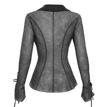 Load image into Gallery viewer, SHT131 Punk Transparent Chiffon Long Sleeve Shirts
