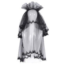Load image into Gallery viewer, AS192 Gothic wedding lace women black Skull Crown Veil
