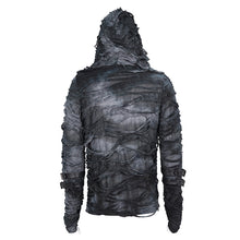 Load image into Gallery viewer, TT275 Punk tie-dyed hooded big ripped men&#39;s T-shirt
