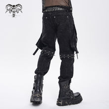 Load image into Gallery viewer, PT300 Punk-Style Straight-Leg Trousers with Acid-Wash Effect (Convertible into Shorts)
