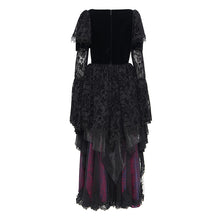 Load image into Gallery viewer, ESKT05202 GOTHIC Chest V-neck long-sleeved jacquard mesh dress
