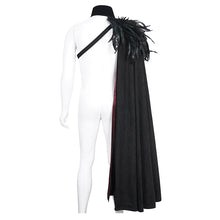 Load image into Gallery viewer, CA043 Single shoulder high collar feather men cloak
