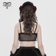 Load image into Gallery viewer, TT30901 Gothic-Style Heart-Shaped Strappy Cropped T-Shirt
