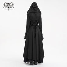 Load image into Gallery viewer, CT24701 Black Gothic long hooded long sleeve coat
