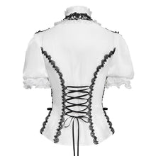 Load image into Gallery viewer, SHT15102 Lolita Shimmer Chiffon Pleated Short-Sleeve Blouse
