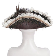 Load image into Gallery viewer, AS181 Lace peacock feather triangle pirate hat
