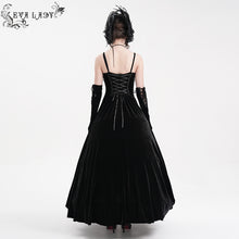 Load image into Gallery viewer, ESKT047 Women&#39;s velvet and shiny material suspender dress
