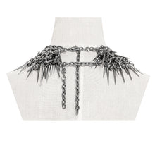 Load image into Gallery viewer, AS210 Punk Double Chain Spike Necklace
