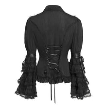 Load image into Gallery viewer, SHT152 Gothic Striped Ruffled Shirt with Flared Sleeves
