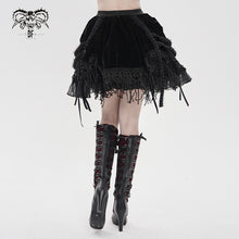 Load image into Gallery viewer, SKT25101 Heart-Patterned Corduroy &amp; Velvet Patchwork Gothic Mini Skirt
