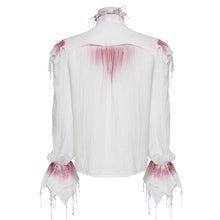 Load image into Gallery viewer, SHT163 Hand-Painted Burgundy Long-Sleeve Shirt with Double-Layer Mesh
