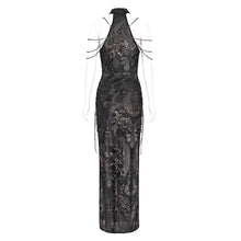Load image into Gallery viewer, SKT235 Brown Han Dynasty element dragon pattern cheongsam dress
