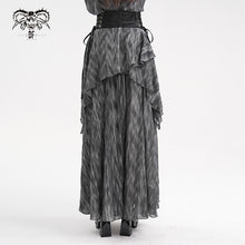 Load image into Gallery viewer, SKT20701 Grey pirate style High waist two-tone chiffon punk skirt
