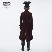 Load image into Gallery viewer, CT23802 Wine Men long chenille coat
