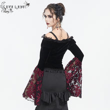 Load image into Gallery viewer, ETT03602 off-shoulder one-piece long-sleeved  gothic women&#39;s T-shirt
