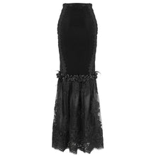 Load image into Gallery viewer, ESKT04401 Black Gothic high waist fishtail skirt
