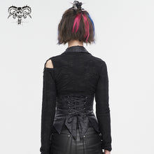 Load image into Gallery viewer, WT077 Punk crackled faux leather halter neck backless vest
