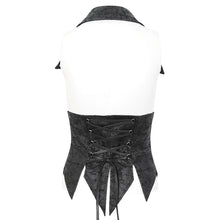 Load image into Gallery viewer, WT077 Punk crackled faux leather halter neck backless vest
