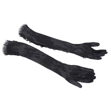 Load image into Gallery viewer, GE036 Punk Black Women Printed Leather Loops Half Gloves
