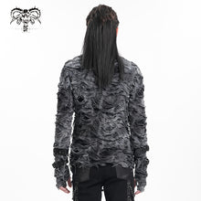 Load image into Gallery viewer, TT281 Punk tie-dye striped stand-up collar long-sleeved T-shirt
