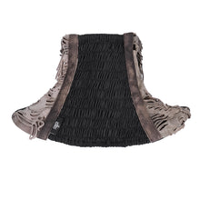 Load image into Gallery viewer, CA046 Steampunk brown zipper up tie-dye ripped knitted collar for women
