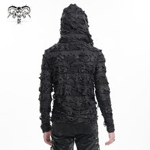 Load image into Gallery viewer, TT283 Punk hooded laminated ripped T-shirt
