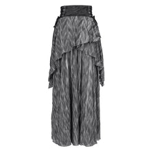 Load image into Gallery viewer, SKT20701 Grey pirate style High waist two-tone chiffon punk skirt
