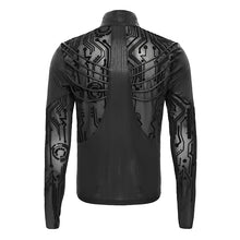 Load image into Gallery viewer, TT302 Circuit diagram flocked print stand-up collar punk T-shirt
