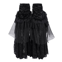Load image into Gallery viewer, AS194 black women Gothic velvet pattern puffy lace leg warmers
