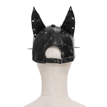 Load image into Gallery viewer, AS280 Cracked PU Doberman Cap with Mixed-Length Spikes
