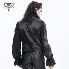 Load image into Gallery viewer, WT09302 men black Gothic embossed waistcoat
