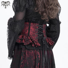 Load image into Gallery viewer, AS20902 new arrival black and red women Gothic rose zipper jacquard lace corset
