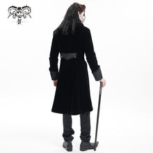 Load image into Gallery viewer, CT25401  black Gothic faux two piece embossed dress coat
