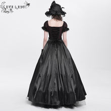 Load image into Gallery viewer, ESKT05701 Black Sequined Lace Mesh Gown Dress
