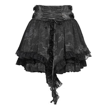 Load image into Gallery viewer, SKT250 Punk-Style Two-Tone Woven and Organza Paneled Mini Skirt
